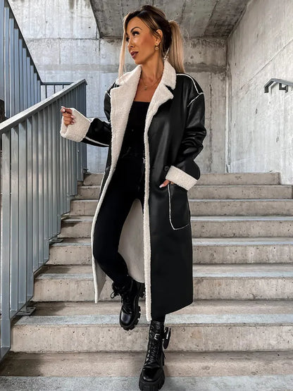 Leren Jas Met Bontkraag Warm en Stijlvol - Mode Vibes