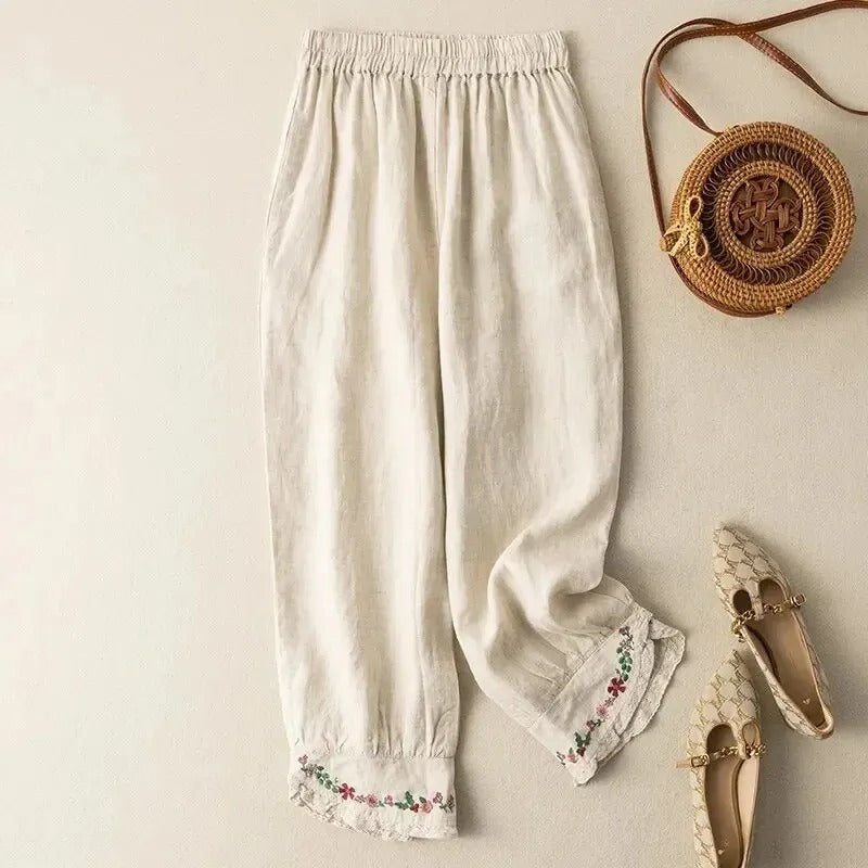 Retro Broek Etnisch Design Comfortabele Zomerbroek - Mode Vibes