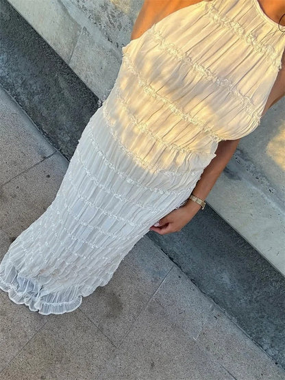 Dames Halterjurk Elegant Met Open Rug