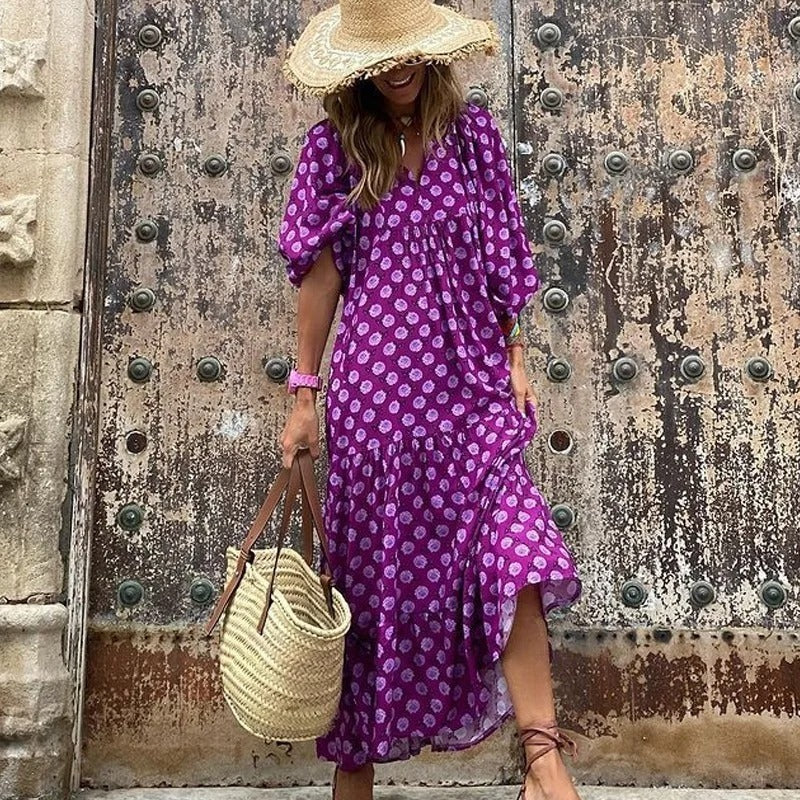 Jurk Geometrische Print Vrouwelijke Zomerjurk