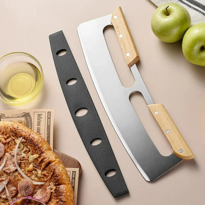 Pizzasnijder Roestvrijstaal 35 cm Gebogen Mes voor Eenvoudig Snijden