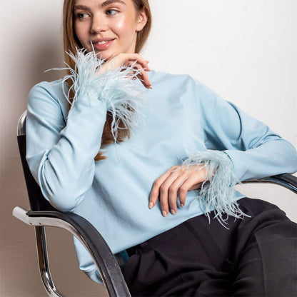Dames T-Shirt Lange Mouwen Zwart Noa