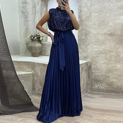 Elegante Avondjurk Plooien Lange Jurk Formaliteit - Mode Vibes
