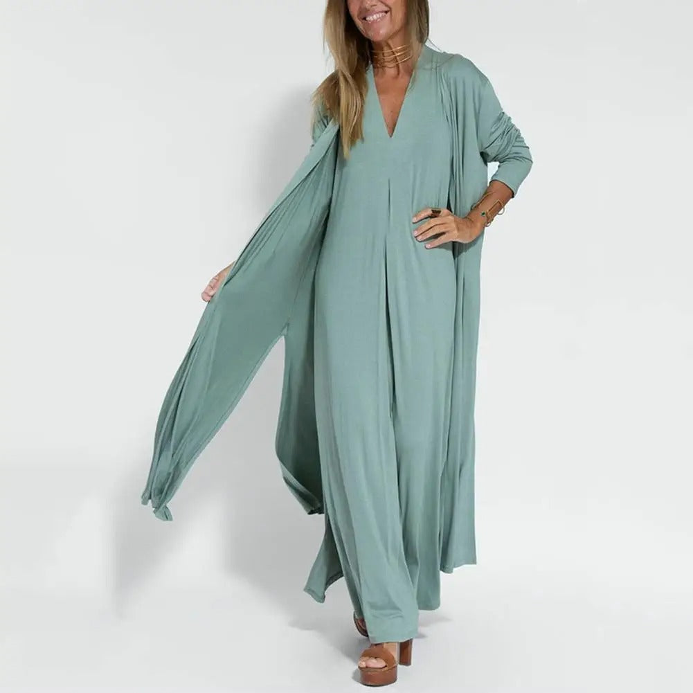 Vrouwelijke Outfit Set Elegante Jurk en Blazer - Mode Vibes