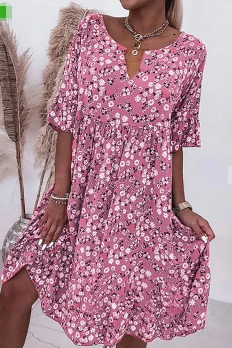 Jurk met Bloemenprint Zomerjurk Vrouwelijk en Luchtig - Mode Vibes