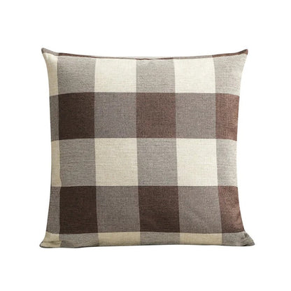 Geruite Kussenhoes Landhuisstijl Warm Herfstpatroon