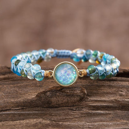 Blauwe Opaal Armband met Glitter Effect