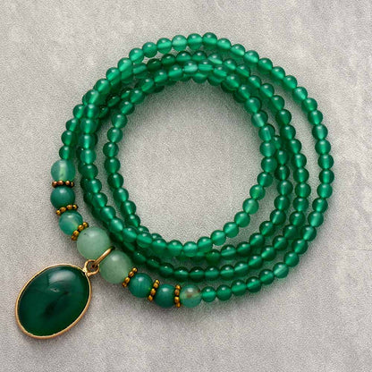 Groene Onyx Ketting Kalmerend Vintage Sieraad