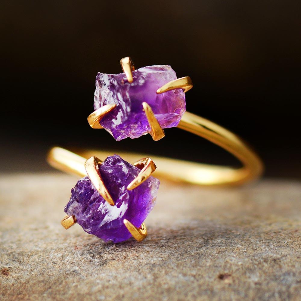 Edelsteen Ring Ruw Natuurlijk Mira Design - Mode Vibes