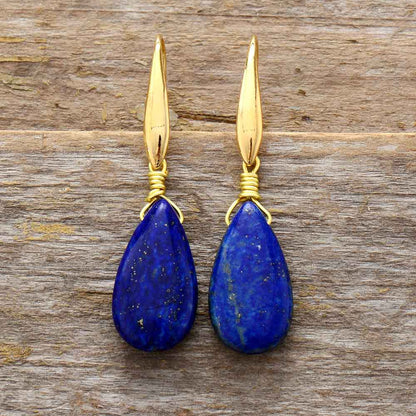 Blauwe Lapis Oorbellen met Zilveren Hanger
