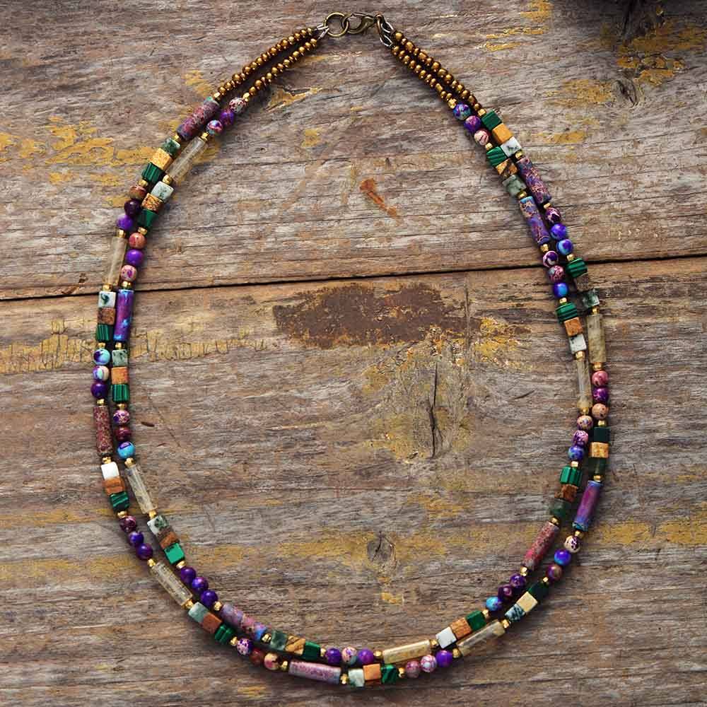 Edelsteen Ketting Choker Zilverkleurig Elegant - Mode Vibes