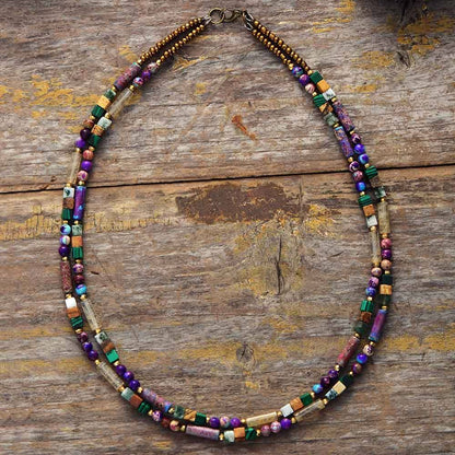 Edelsteen Ketting Choker Zilverkleurig Elegant - Mode Vibes