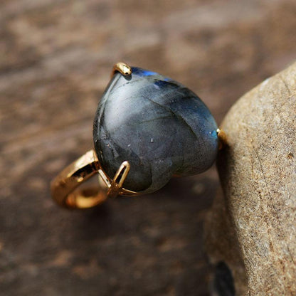 Edelsteen Ring Genezing Hart Selena Zilver