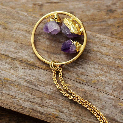 Amethist Ketting Ruwe Steen Minimalistisch Zilver