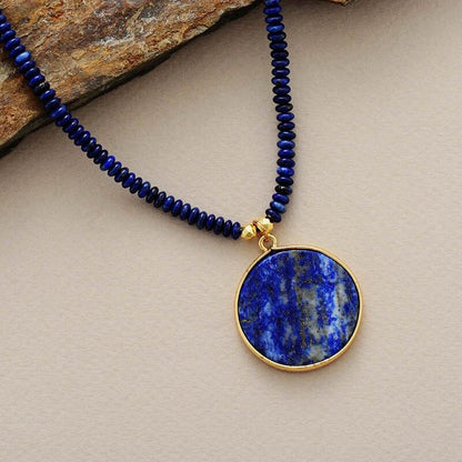 Ronde Ketting van Lapis met Hangertje