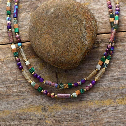 Edelsteen Ketting Choker Zilverkleurig Elegant