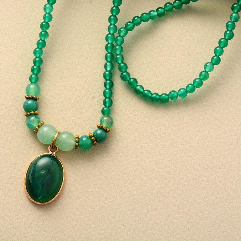 Groene Onyx Ketting Kalmerend Vintage Sieraad