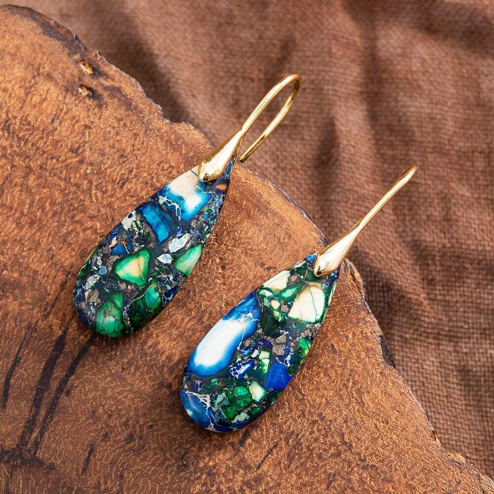 Oorbellen Traanvormig Natuursteen Sieraden - Mode Vibes