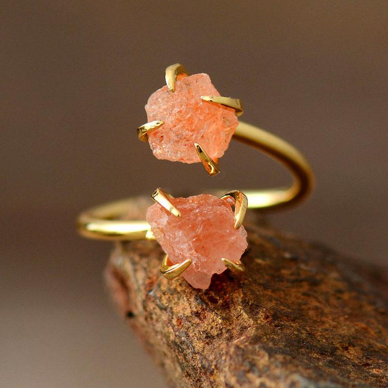 Edelsteen Ring Ruw Natuurlijk Mira Design