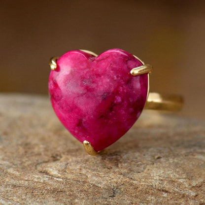 Edelsteen Ring Genezing Hart Selena Zilver