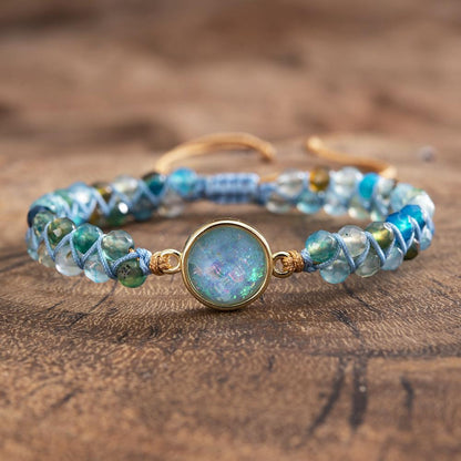 Blauwe Opaal Armband met Glitter Effect