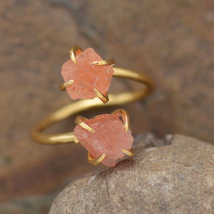 Edelsteen Ring Ruw Natuurlijk Mira Design