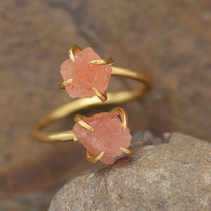 Edelsteen Ring Ruw Natuurlijk Mira Design