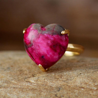 Edelsteen Ring Genezing Hart Selena Zilver