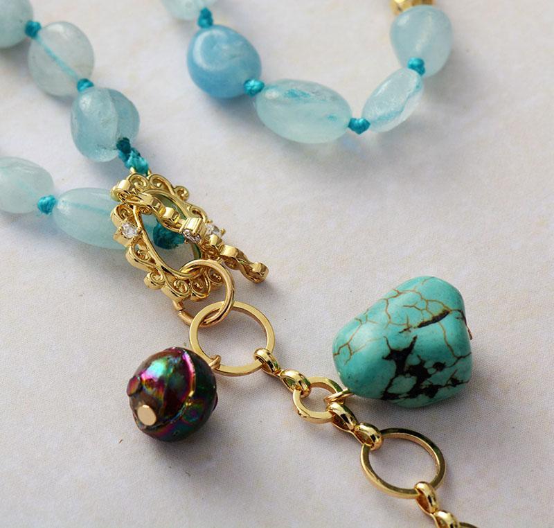 Mala Ketting Oceaan Blauw Edelsteen Halsketting