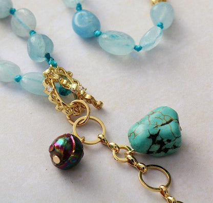 Mala Ketting Oceaan Blauw Edelsteen Halsketting