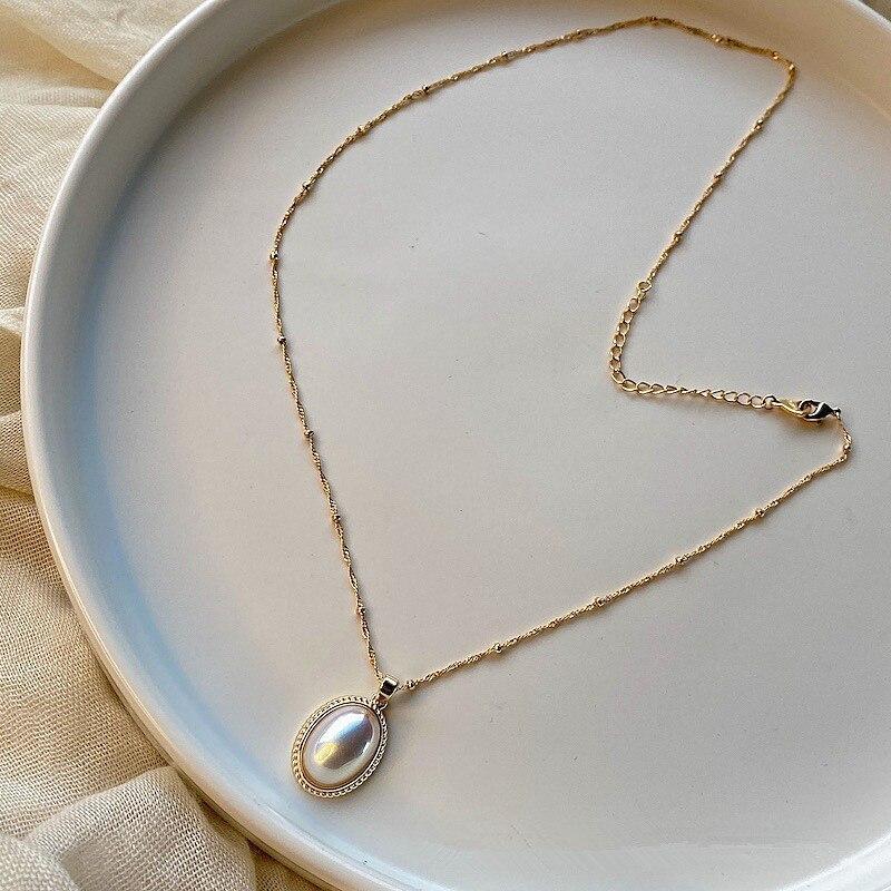 Gouden Ketting met Parel Simpele Vintage Stijl - Mode Vibes
