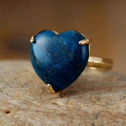 Edelsteen Ring Genezing Hart Selena Zilver