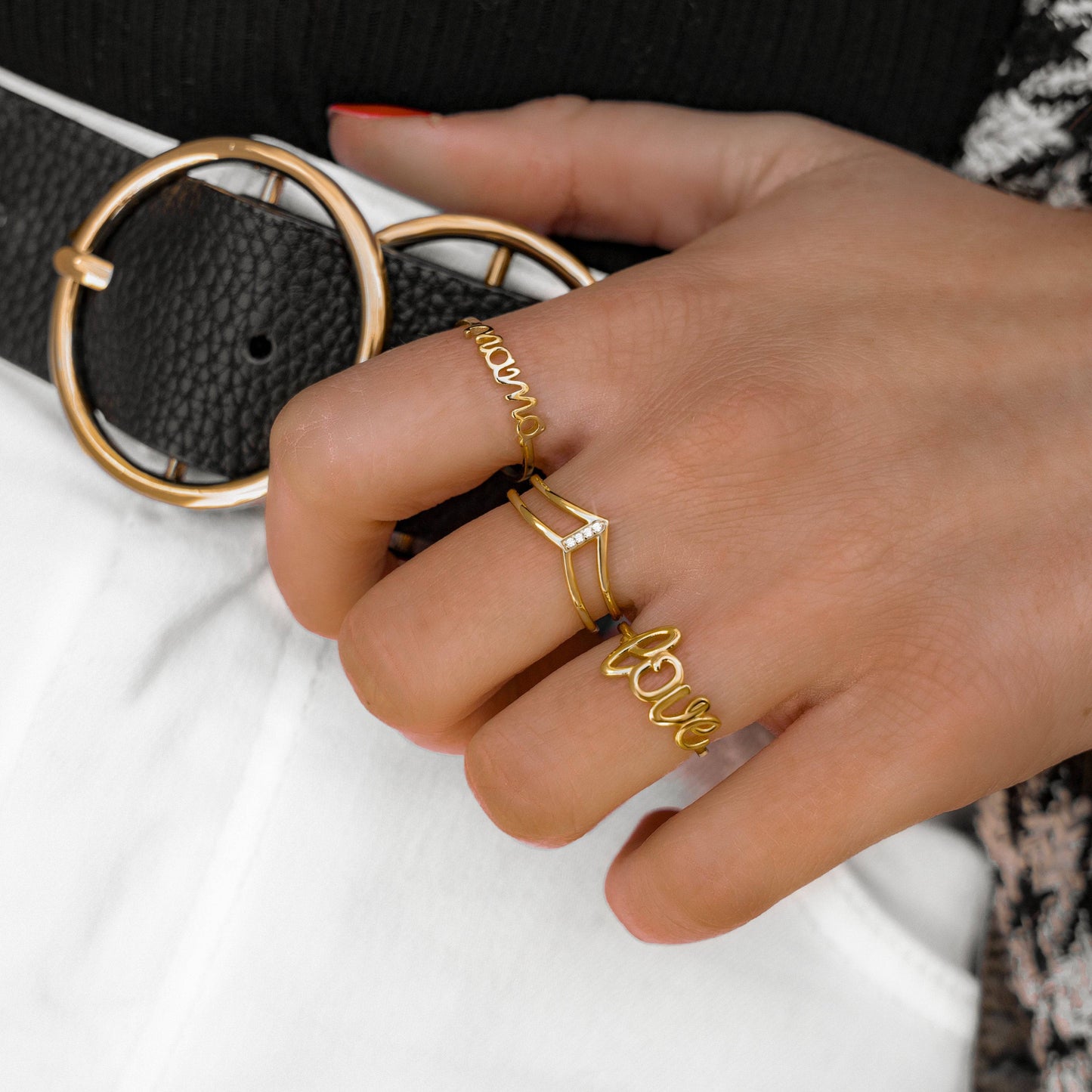 Mama Ring Zilver Geslepen met Naam