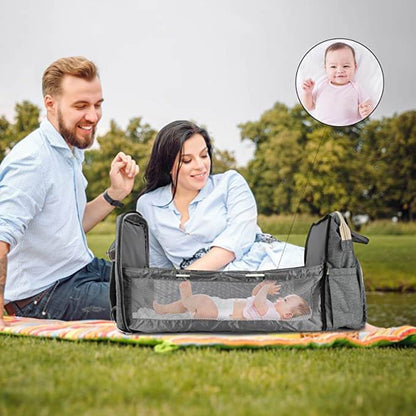 Baby Luiertas Waterdicht met Opvouwbaar Wiegje en Meerdere Vakken