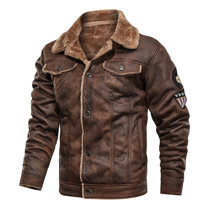 Bikerjack voor heren met zakken – Comfortabel & stijlvol leerlook jack