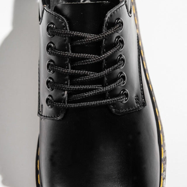 Heren Veterschoenen Casual Leer Zwarte Milo