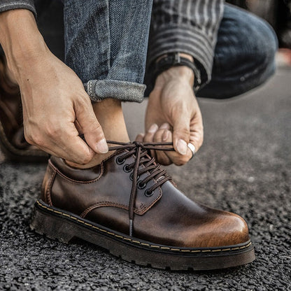 Heren Veterschoenen Casual Leer Zwarte Milo