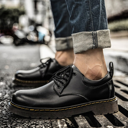 Heren Veterschoenen Casual Leer Zwarte Milo
