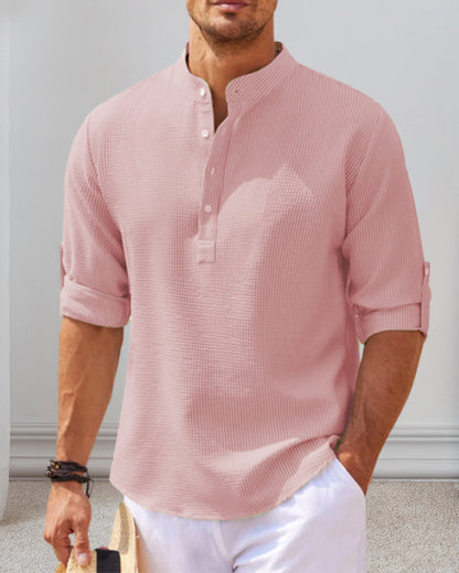 Effen Heren Overhemd Casual Stijl - Mode Vibes