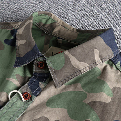 Marick | Herenhemd met camouflageprint in de kleur Khaki voor in stijl ideaal voor de herfst.