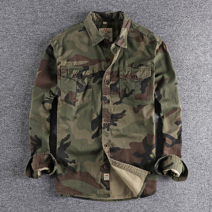 Marick | Herenhemd met camouflageprint in de kleur Khaki voor in stijl ideaal voor de herfst.