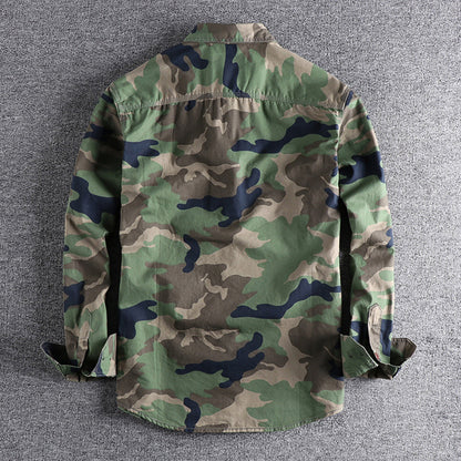 Marick | Herenhemd met camouflageprint in de kleur Khaki voor in stijl ideaal voor de herfst.