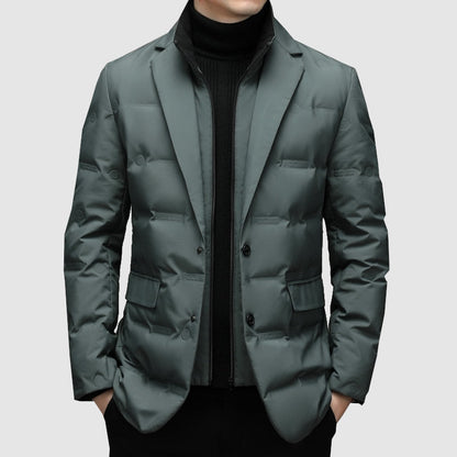 Maurits | Luxe heren gevoerde parka coat in de kleur Grijs voor heren in Outdoor stijl ideaal voor de herfst.