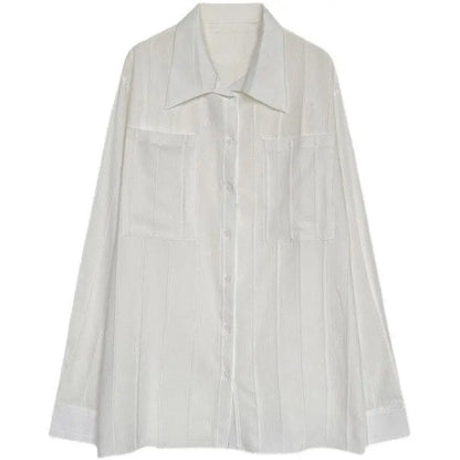 Max | Ribgebreid shirt in de kleur Wit voor in stijl ideaal voor de herfst.