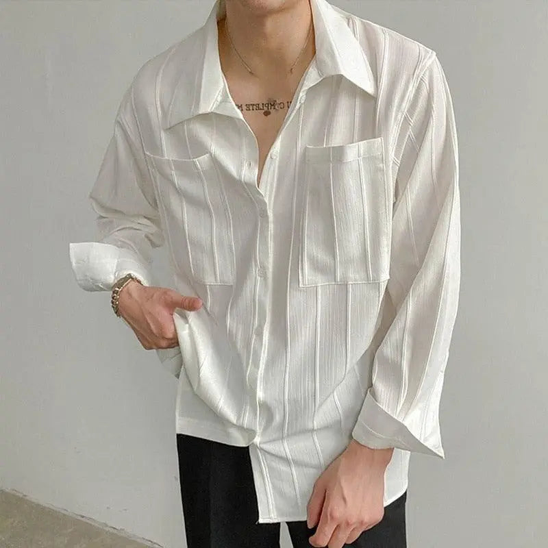 Ribgebreid Shirt voor Mannen Comfortabel Maxi Model - Mode Vibes