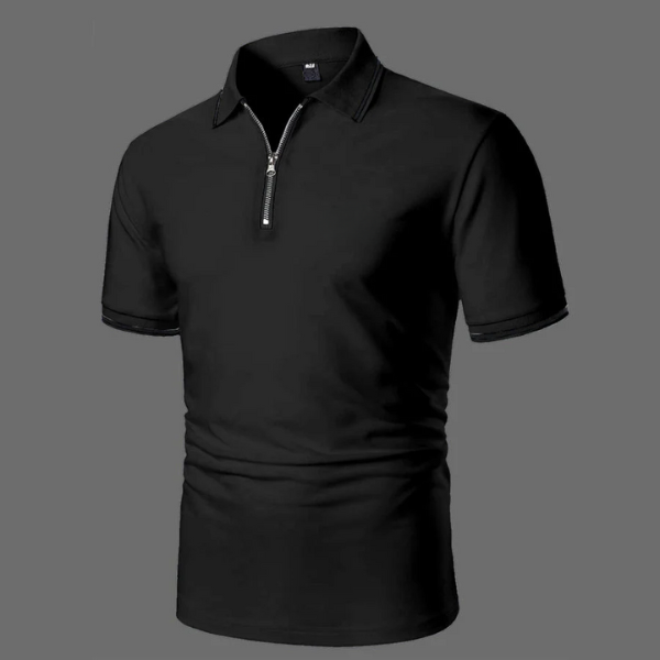 Wit Poloshirt Korte Mouwen Rits - Mode Vibes