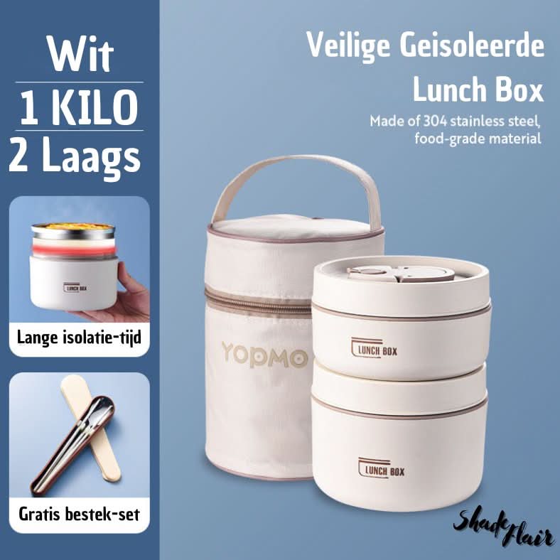 Isolatie Lunchdoos Set Met Bakjes en Fles