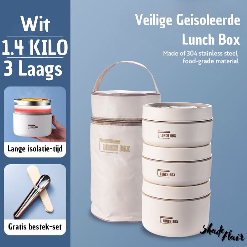 Isolatie Lunchdoos Set Met Bakjes en Fles