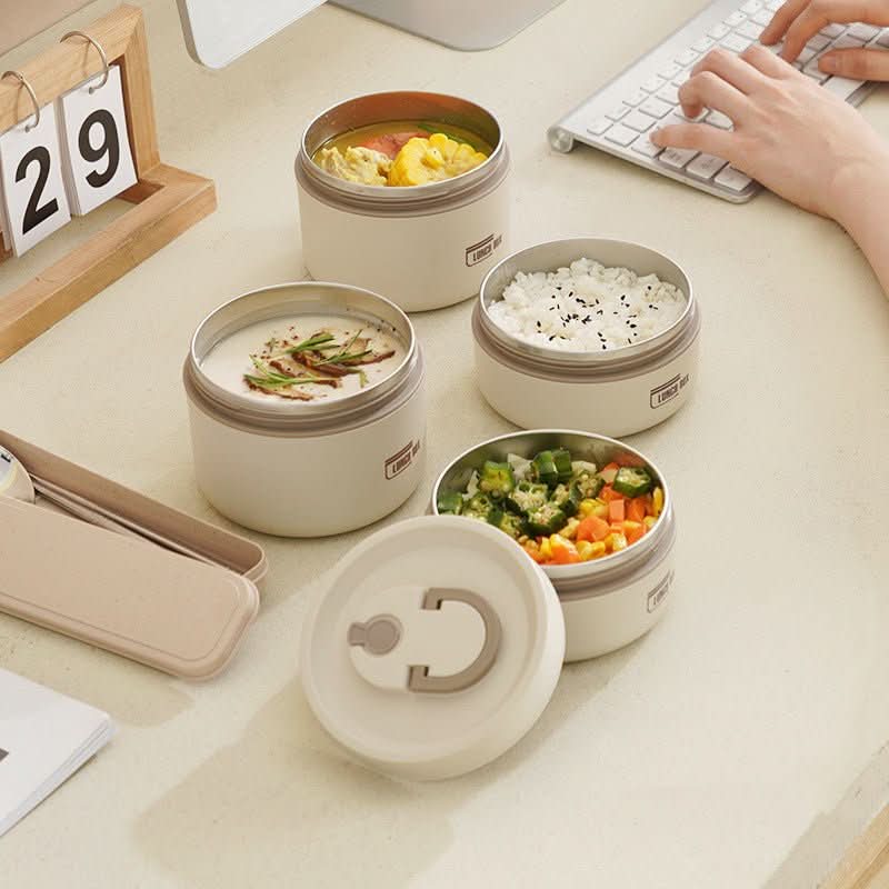Isolatie Lunchdoos Set Met Bakjes en Fles