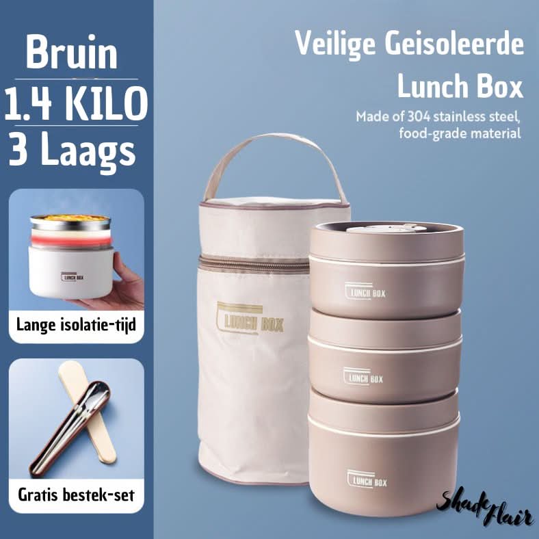Isolatie Lunchdoos Set Met Bakjes en Fles